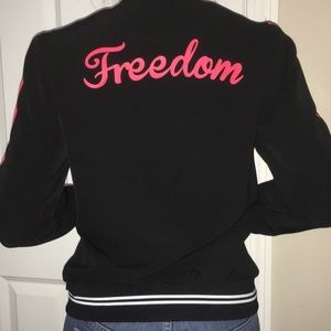 Varsity jacket black with Freedom on back